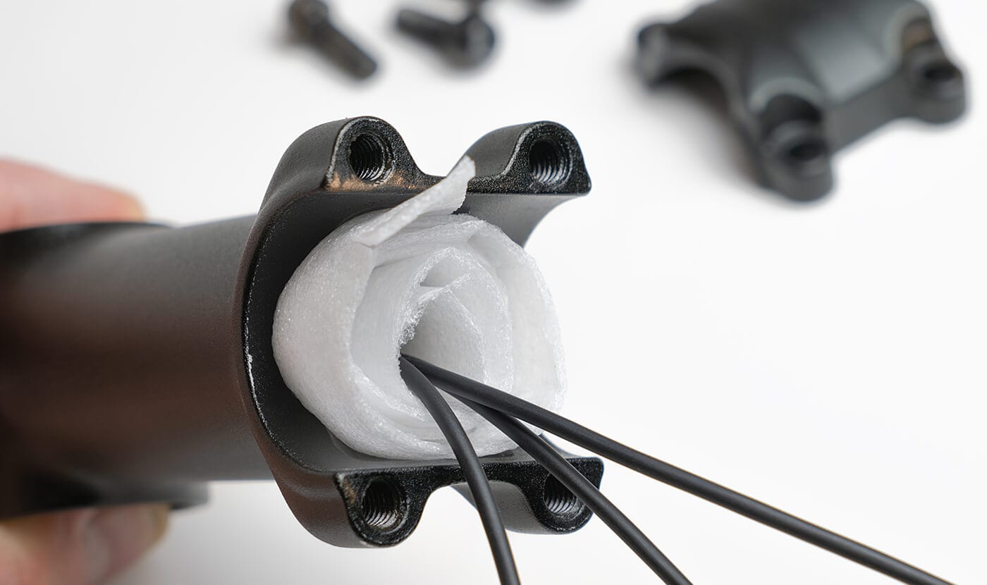 Wires going in and out of the stem
