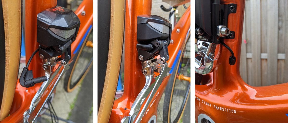 Front derailleur installed