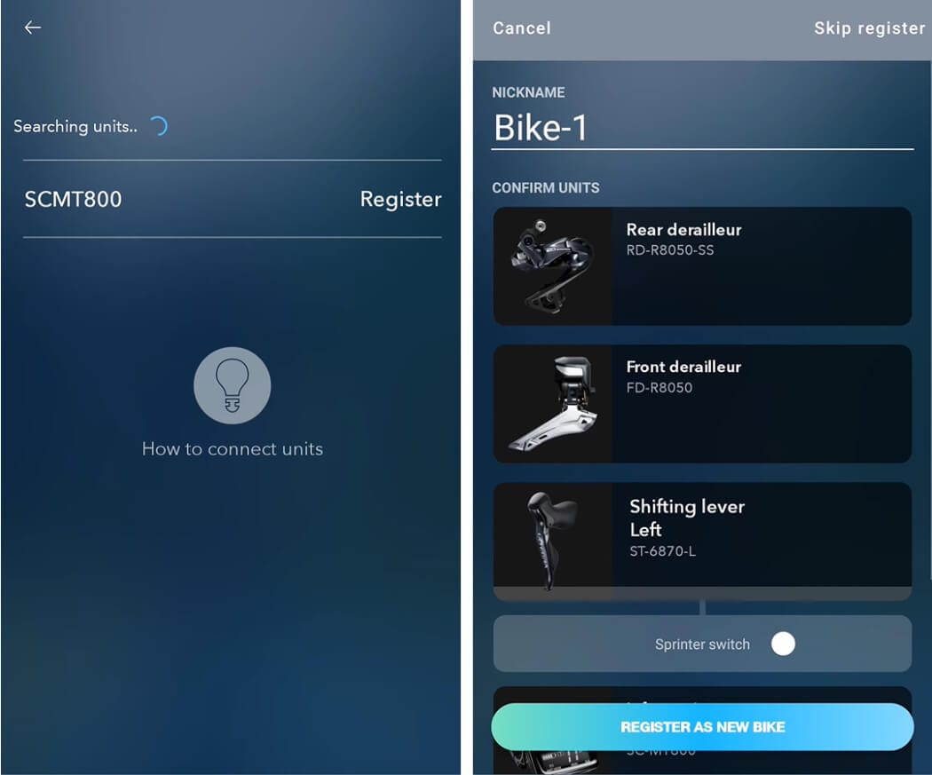 Connect to the bike