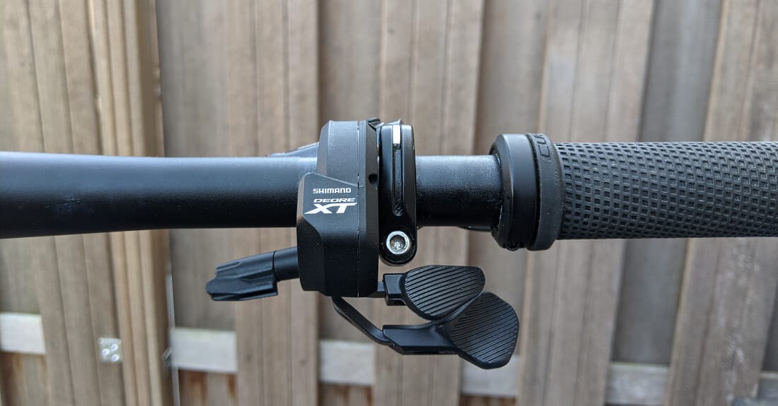 Shift lever and grip installed