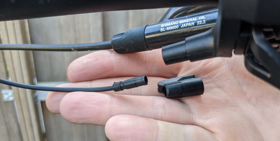 Cable cap taken off