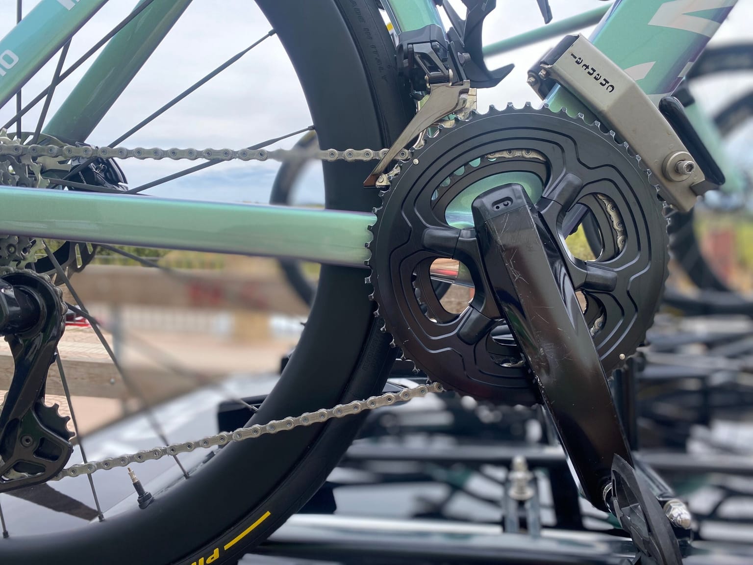 13-speed dura-ace front derailleur.