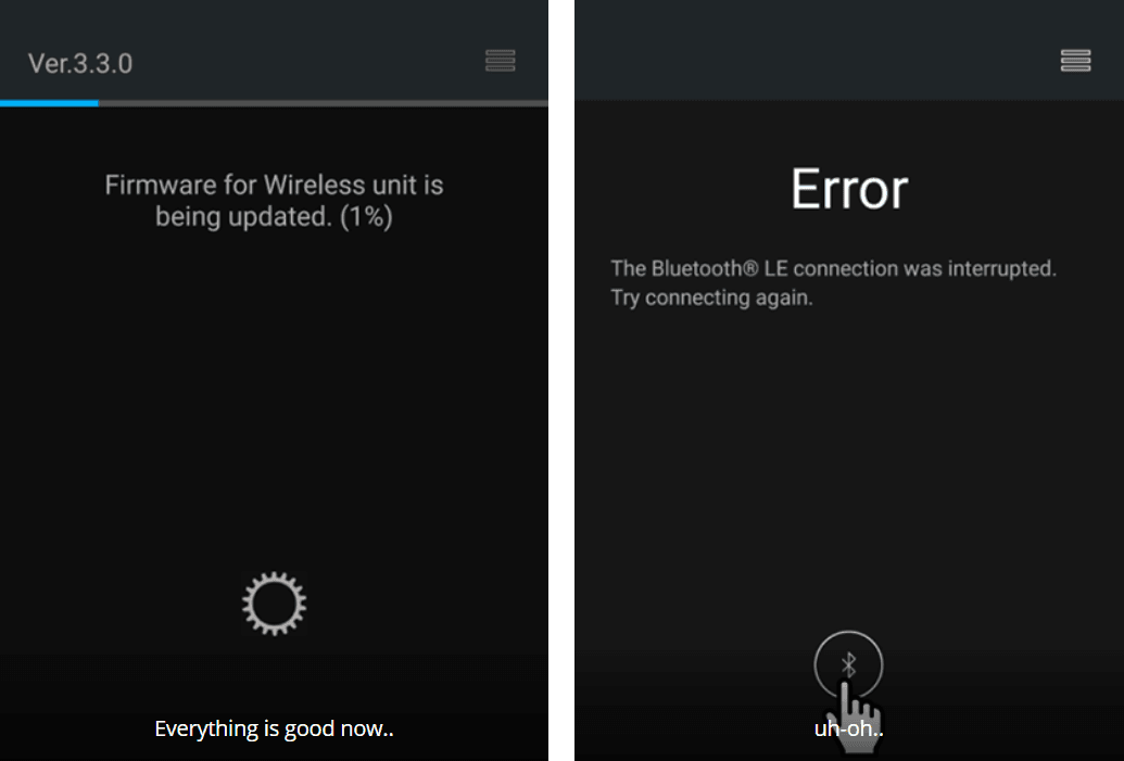 Wirelress update error