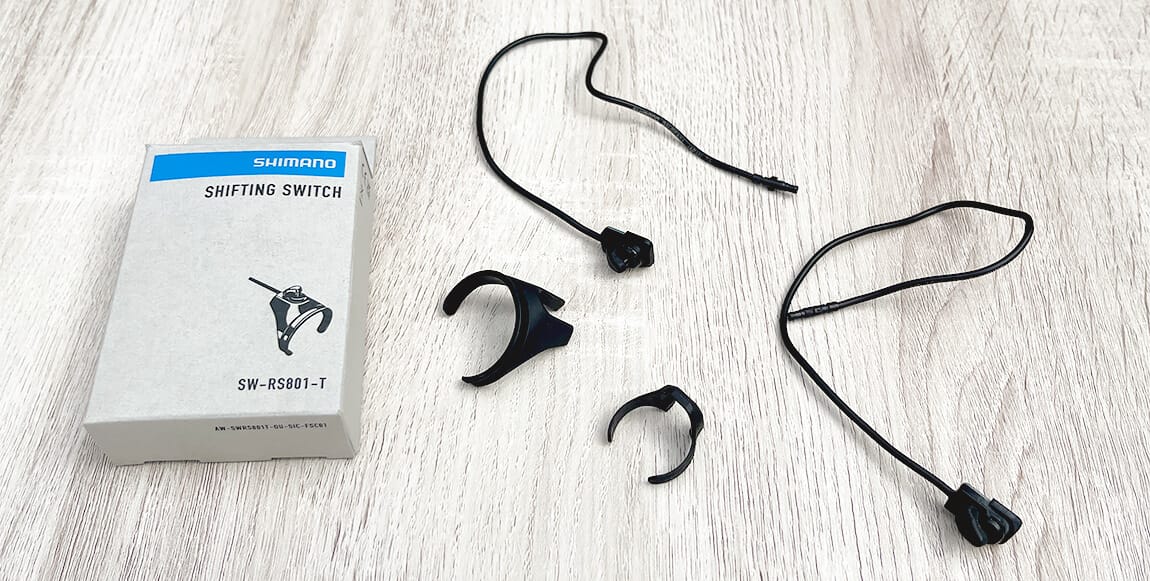 Two SW-RS801-T shifters, with the 31.8mm clamp and the 24mm clamp