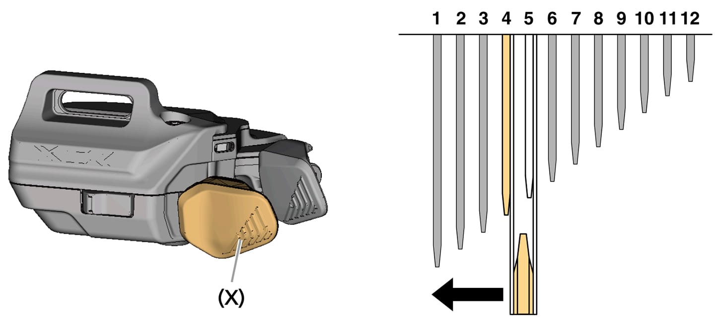 Adjust the RD inboard until it starts making a noise