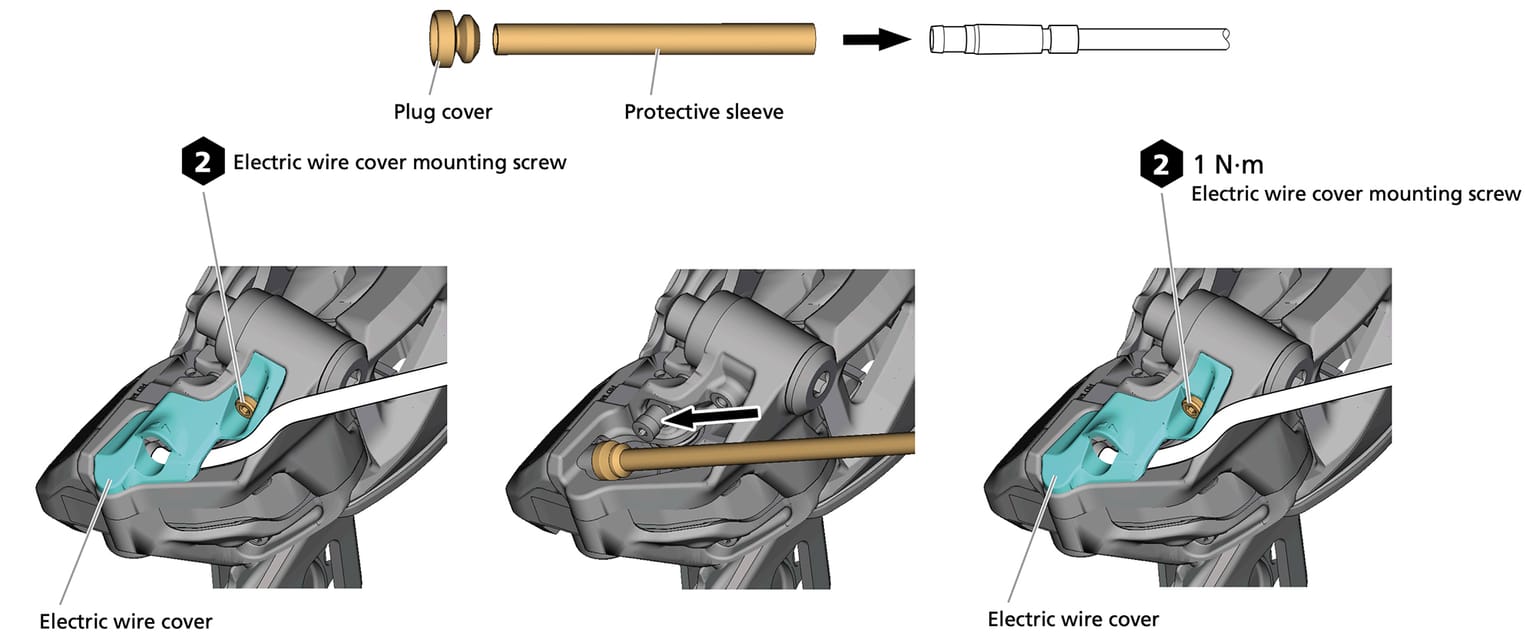 e-Bike: remove the cover to install the wire